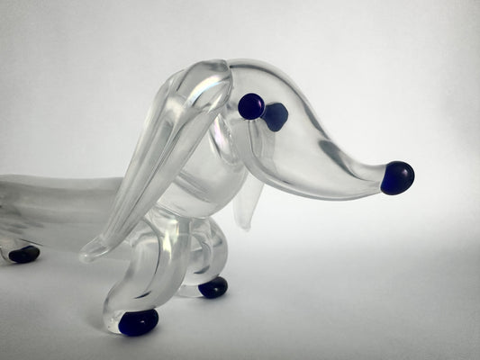 Figura di bassotto in vetro di Murano Ercole Barovier